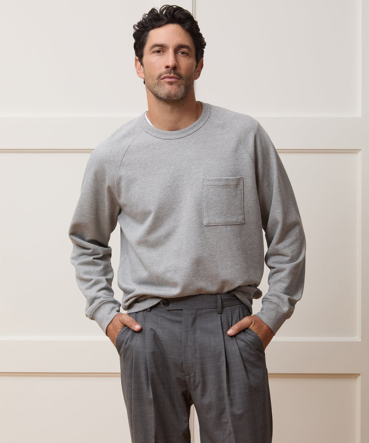 Foundation Pocket Sweatshirt - Light Grey Mix
