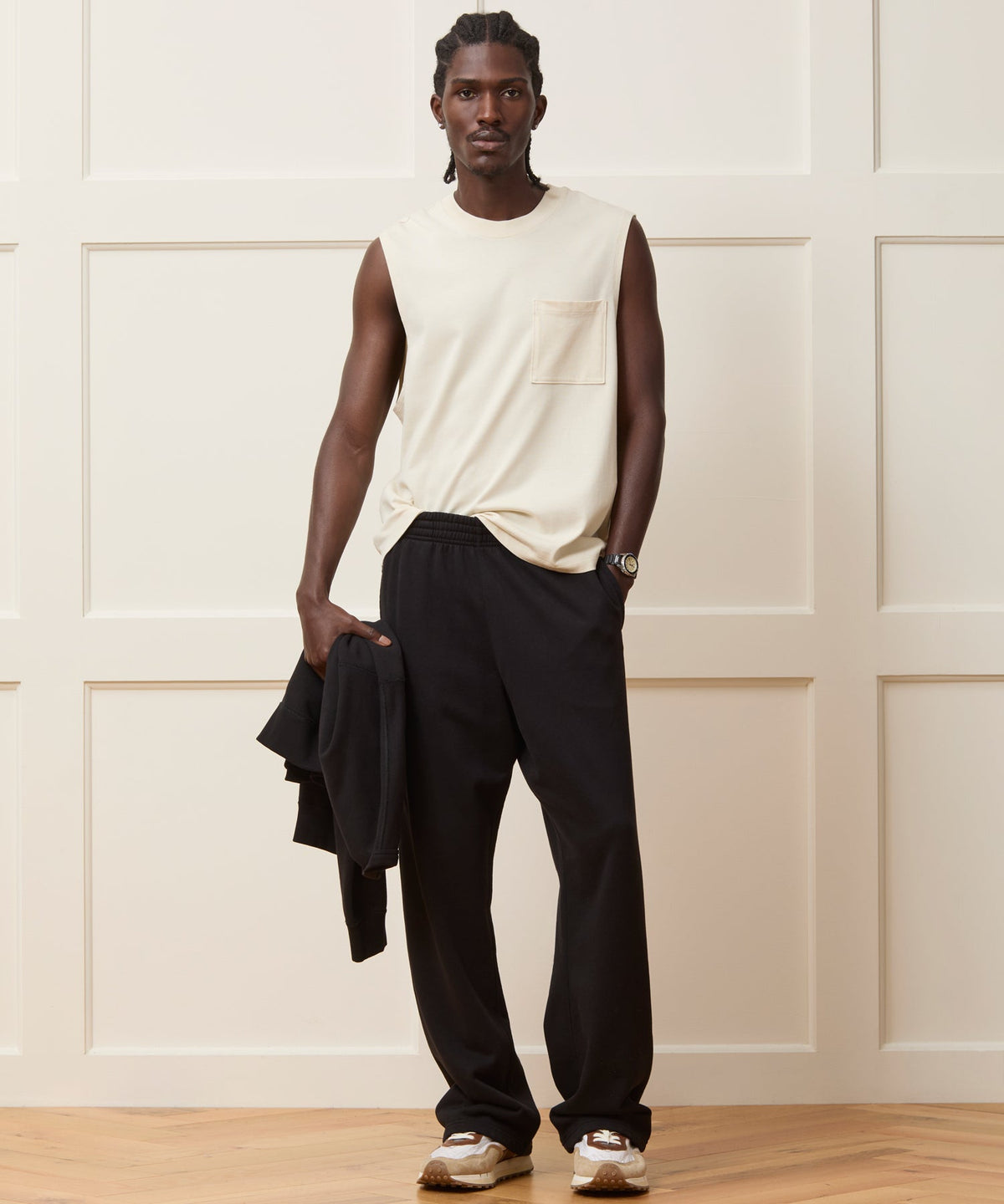 Boxy Jersey Muscle Tank - Chalk