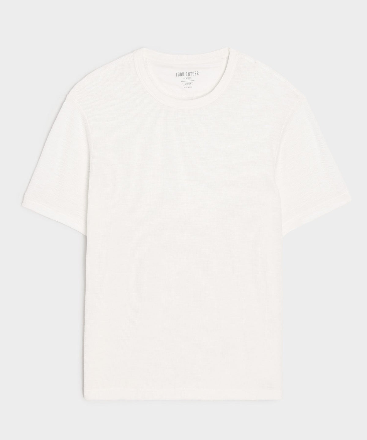 Lightweight Mini Waffle Tee - Antique White