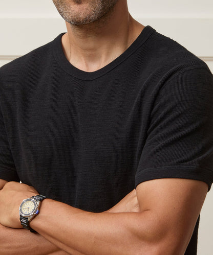 Lightweight Mini Waffle Tee - Blacktop