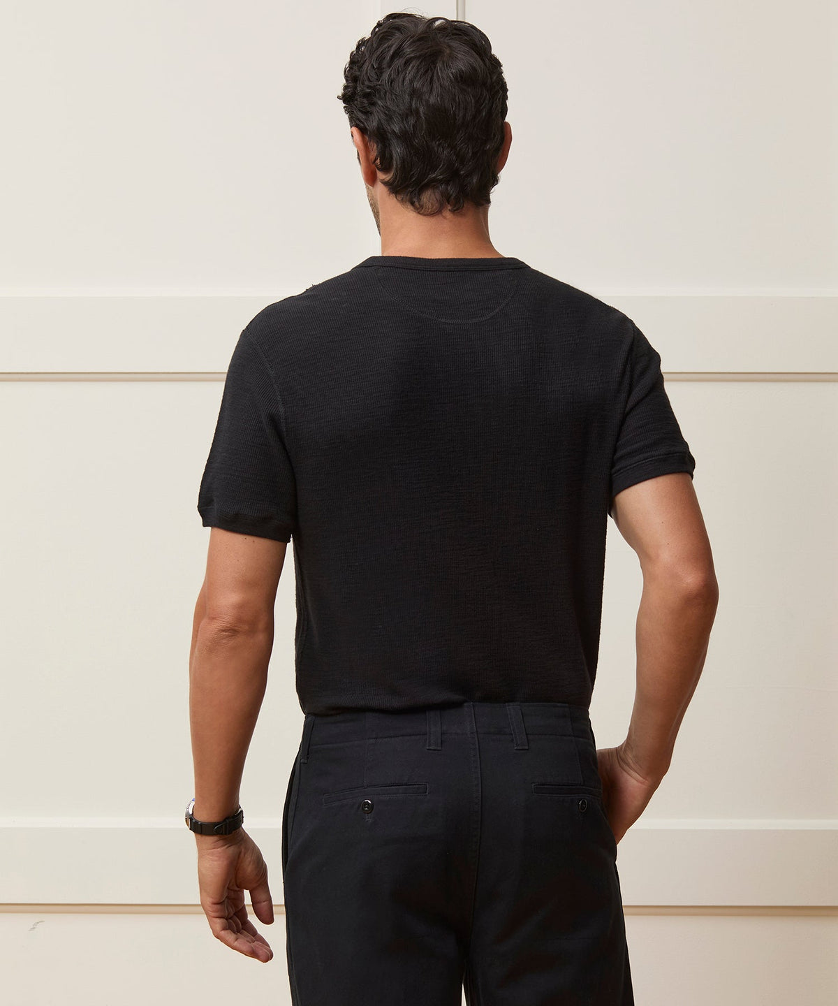 Lightweight Mini Waffle Tee - Blacktop