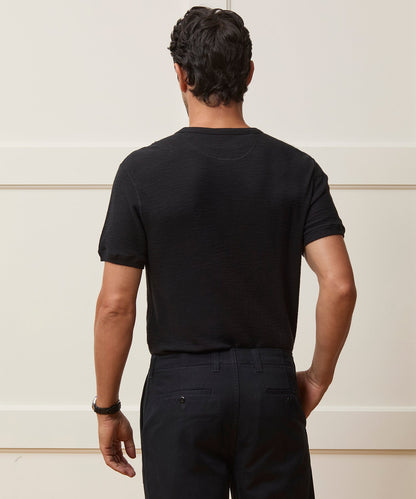 Lightweight Mini Waffle Tee - Blacktop