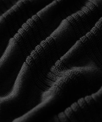 Silk-Cotton Ribbed Sweater Polo - Dark Charcoal