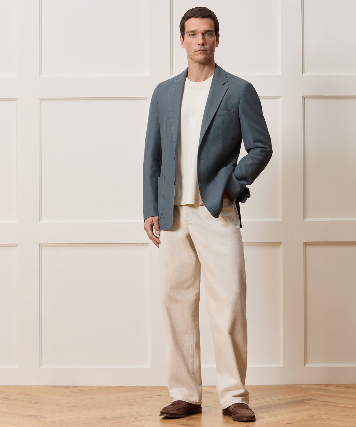 Italian Knit Sport Coat - Blue Metal