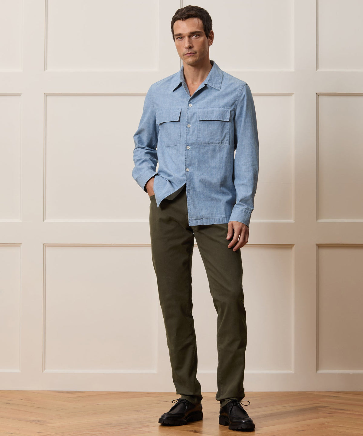 Slim Fit 5-Pocket Chino - Olive Vine