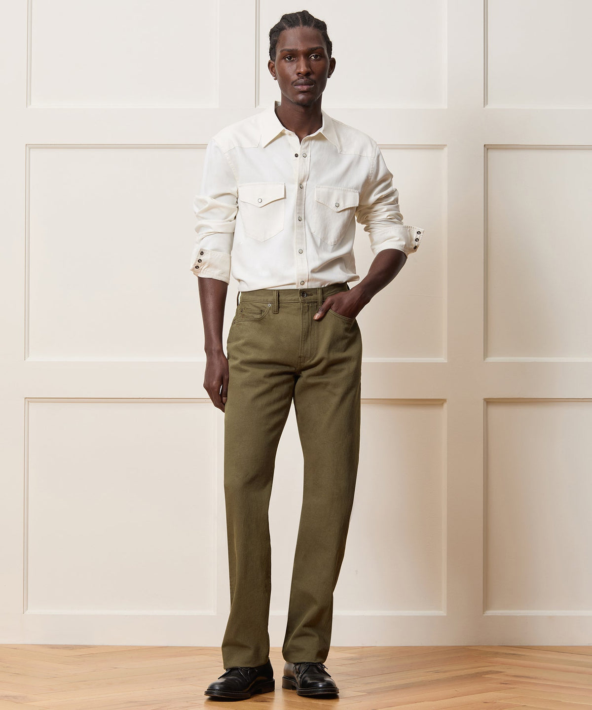 Straight Garment-Dyed Jean - Olive