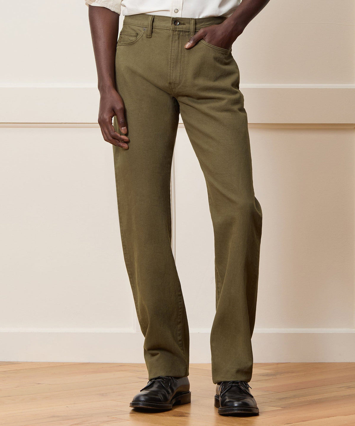Straight Garment-Dyed Jean - Olive