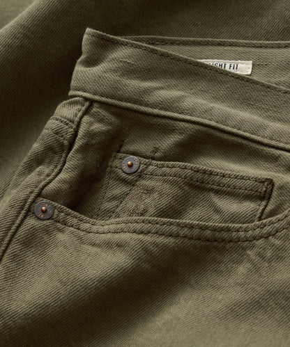 Straight Garment-Dyed Jean - Olive
