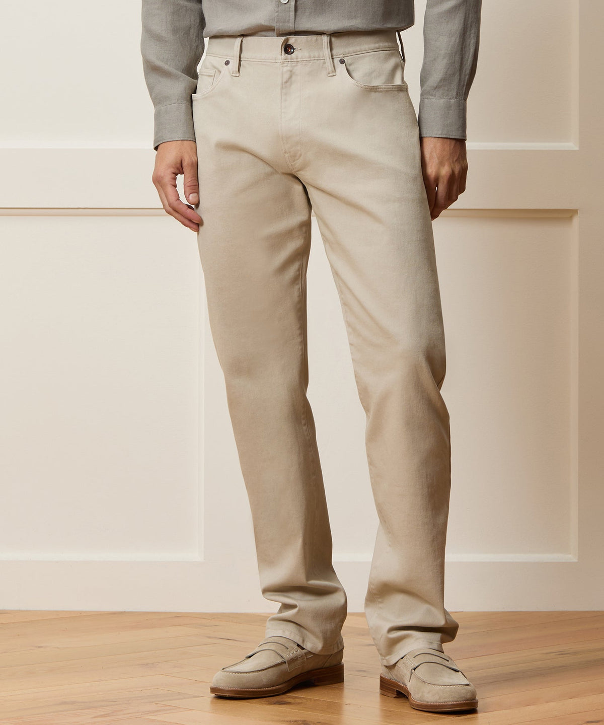 Straight Fit 5-Pocket Chino - Stone