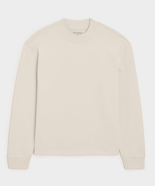 Boxy Jersey Mockneck Tee - Chalk
