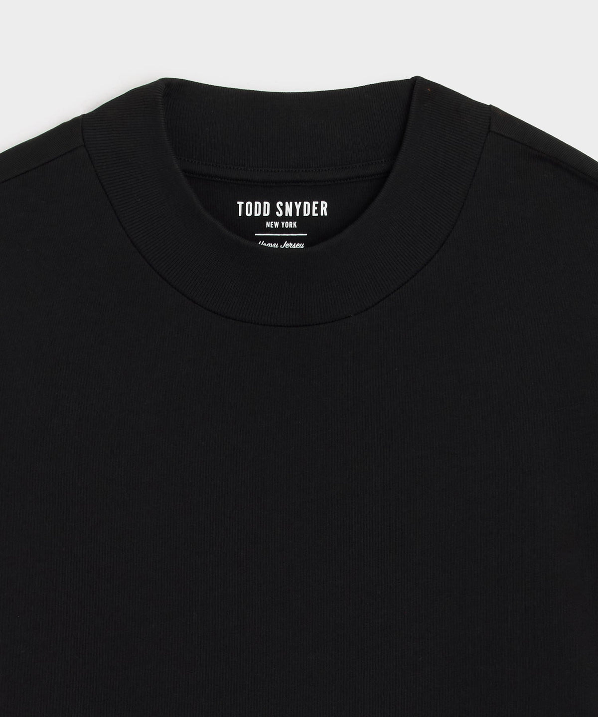 Boxy Jersey Mockneck Tee - Black