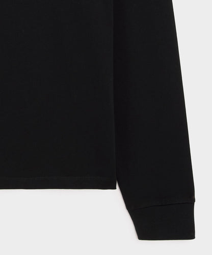 Boxy Jersey Mockneck Tee - Black