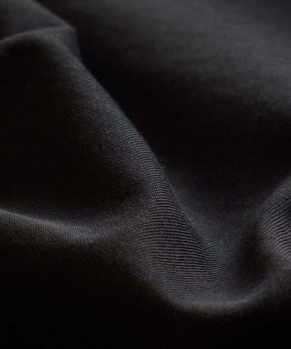 Boxy Jersey Mockneck Tee - Black