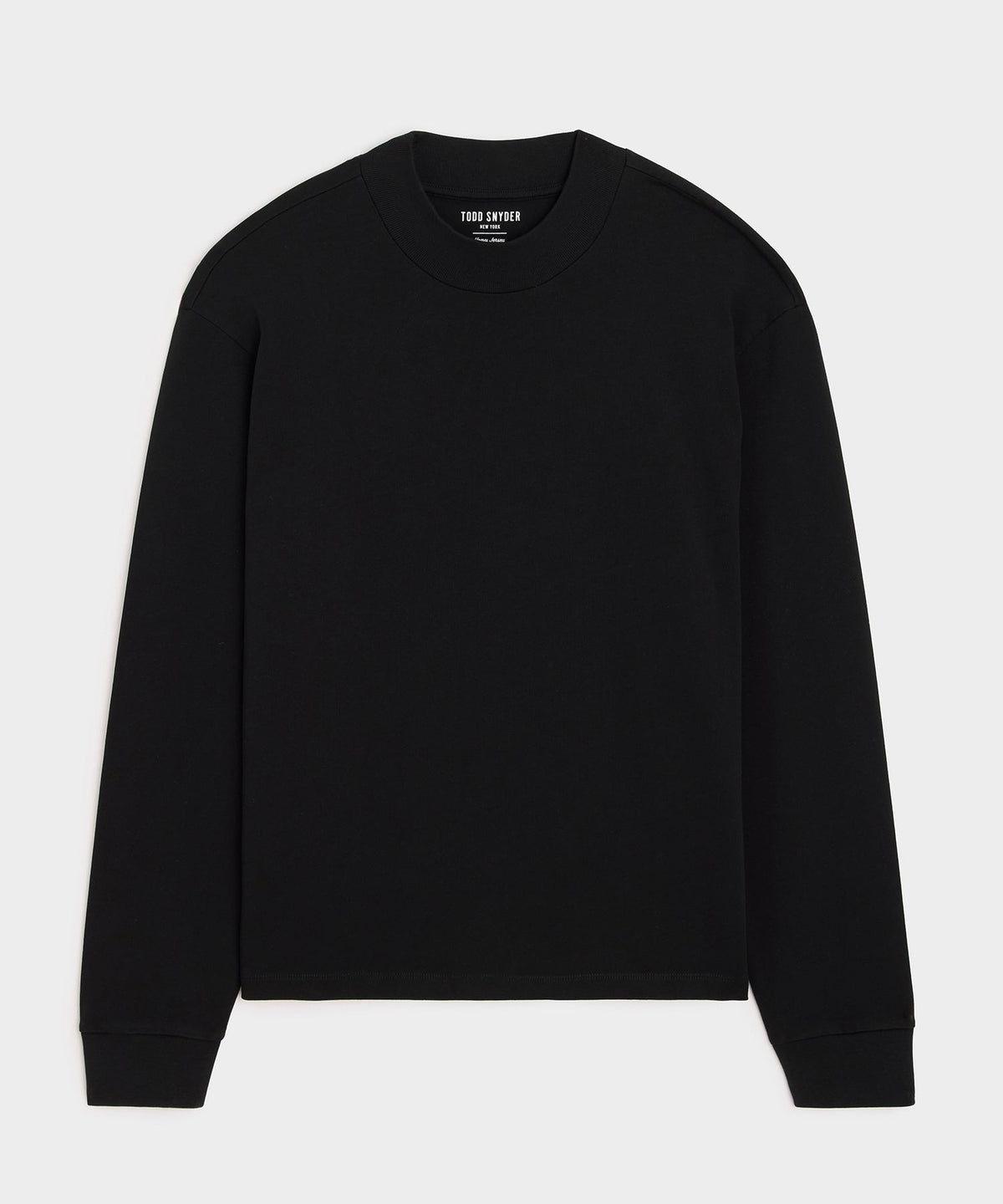 Boxy Jersey Mockneck Tee - Black
