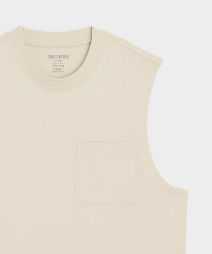 Boxy Jersey Muscle Tank - Chalk