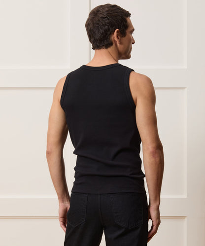 Cotton Ribbed Tank - Black