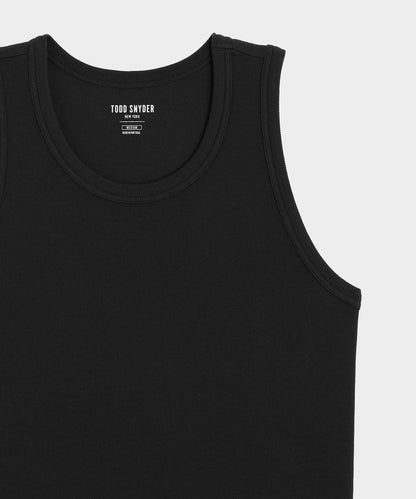 Cotton Ribbed Tank - Black