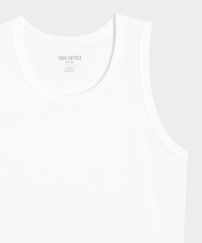 Cotton Ribbed Tank - White