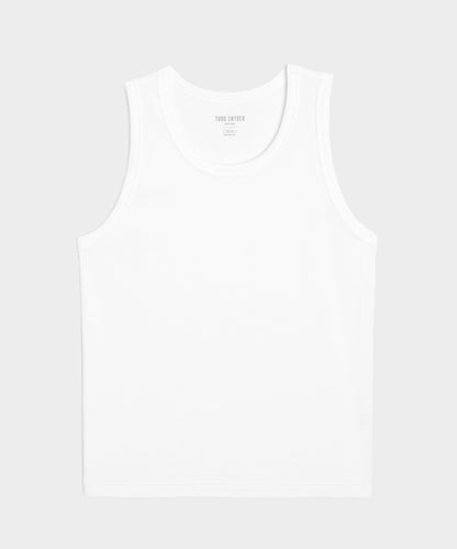 Cotton Ribbed Tank - White
