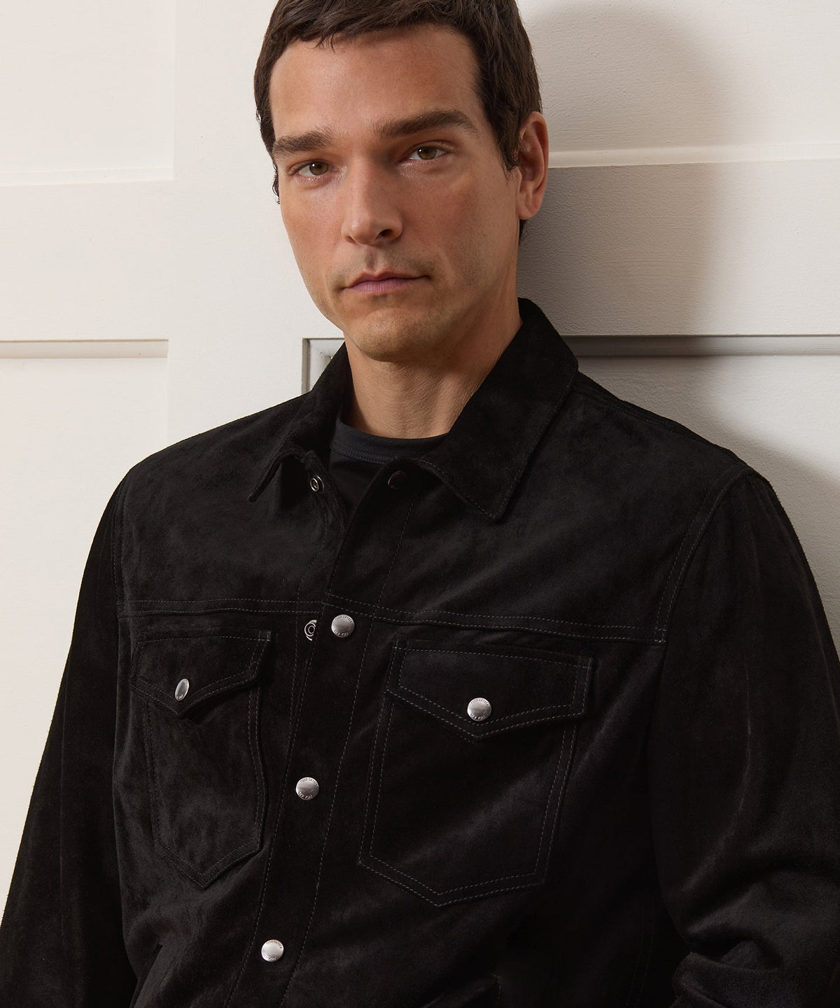 Italian Suede Dylan Jacket - Black