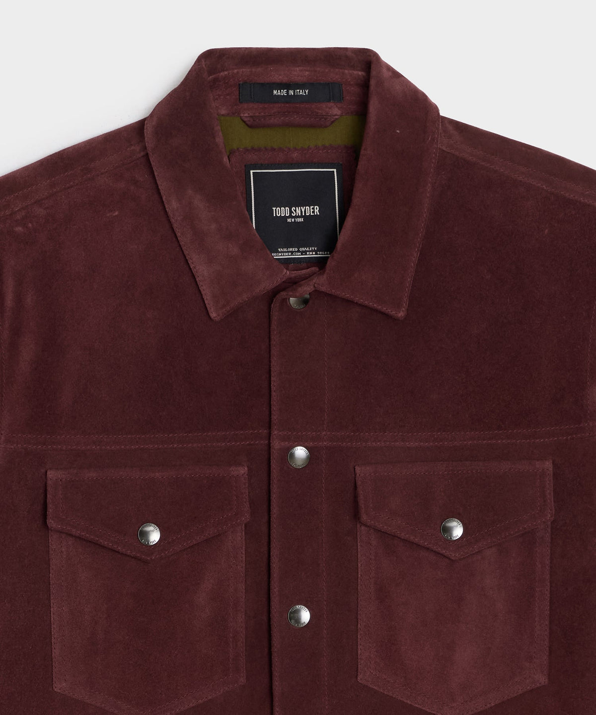 Italian Suede Dylan Jacket - Oxblood Red