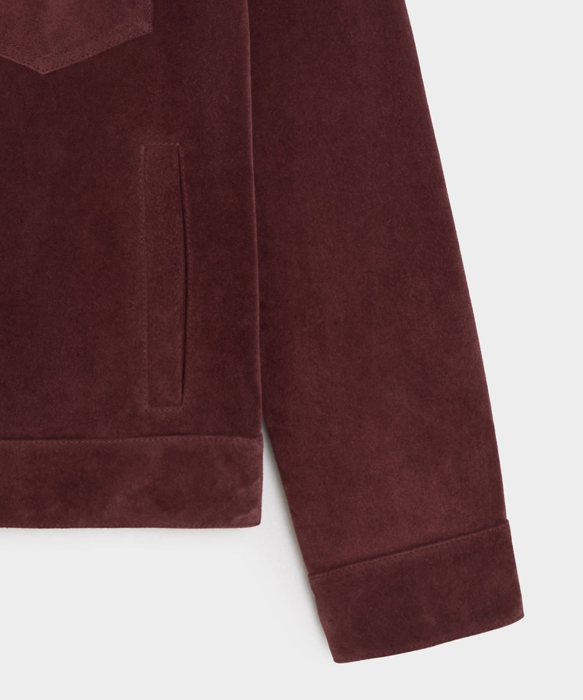Italian Suede Dylan Jacket - Oxblood Red