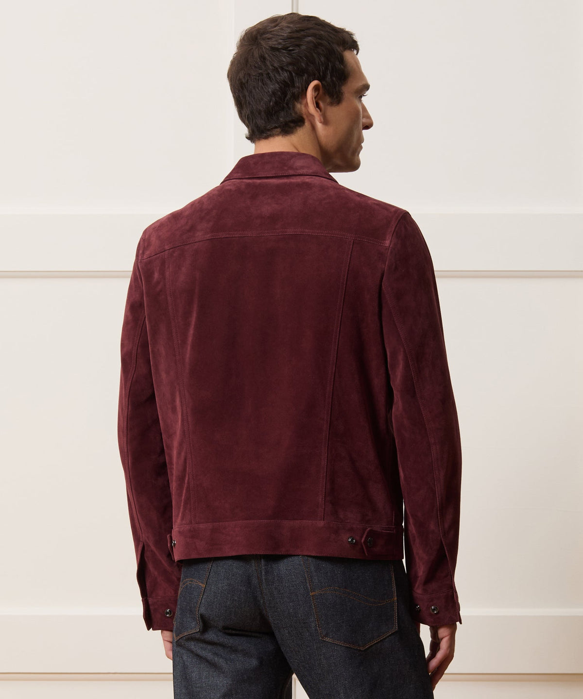 Italian Suede Dylan Jacket - Oxblood Red