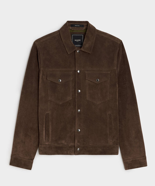 Italian Suede Dylan Jacket - Rich Brown