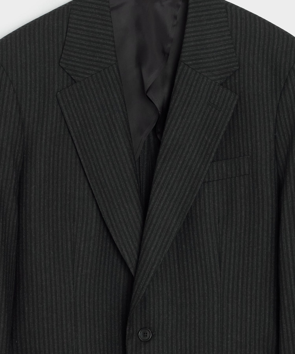 Italian Flannel Pinstripe Wythe Jacket - Black