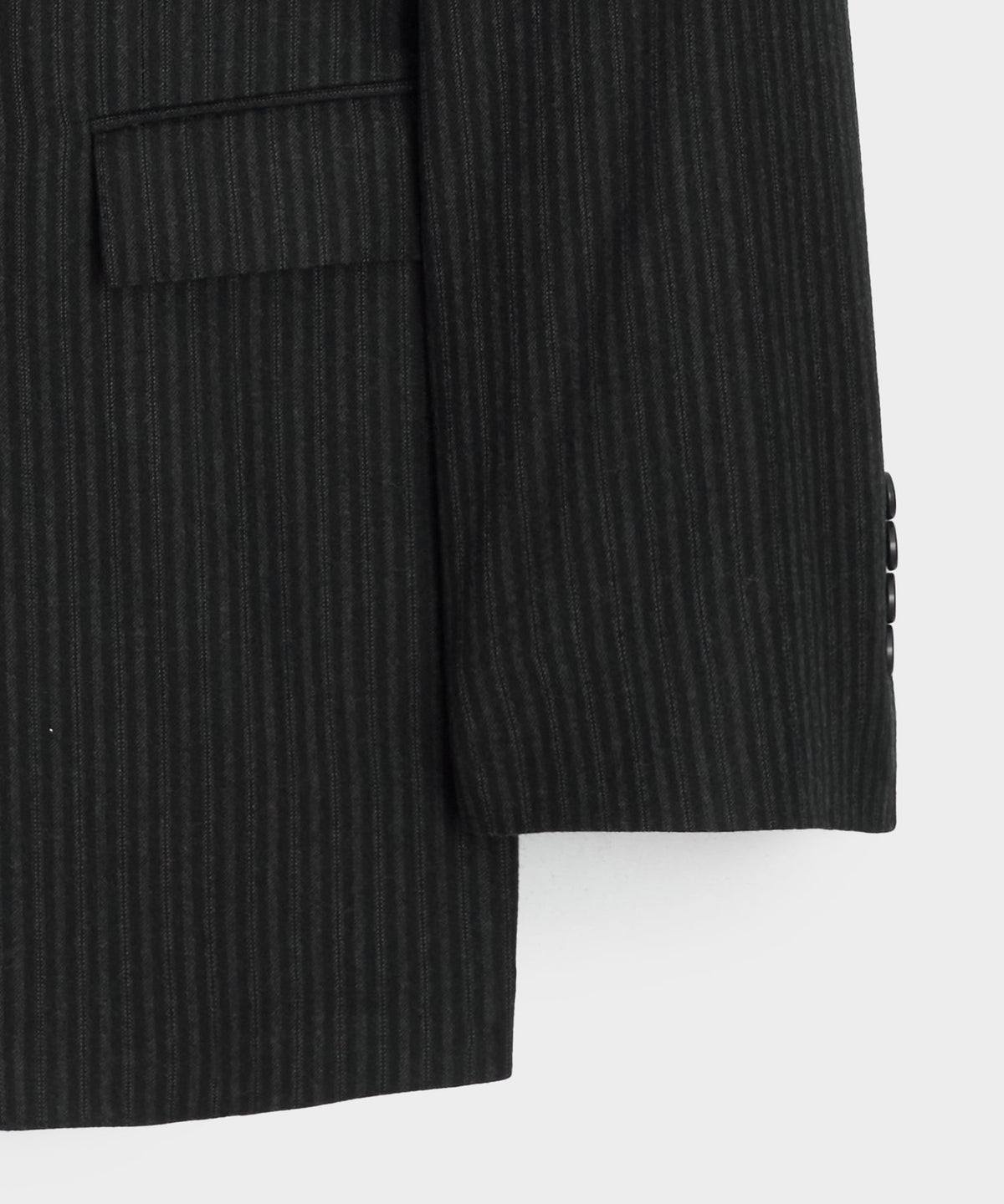 Italian Flannel Pinstripe Wythe Jacket - Black