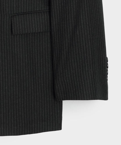 Italian Flannel Pinstripe Wythe Jacket - Black
