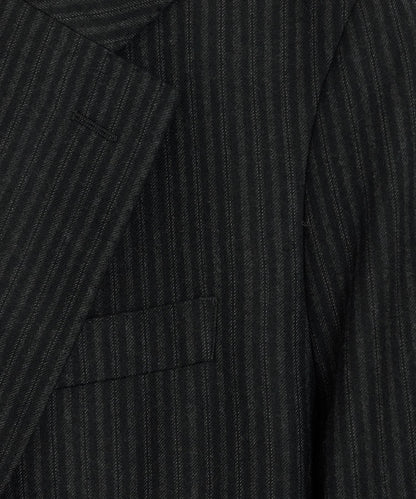 Italian Flannel Pinstripe Wythe Jacket - Black
