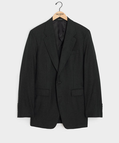 Italian Flannel Pinstripe Wythe Jacket - Black