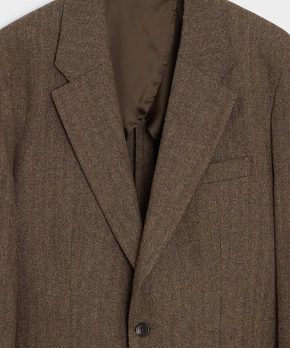 Italian Flannel Herringbone Wythe Jacket - Brown