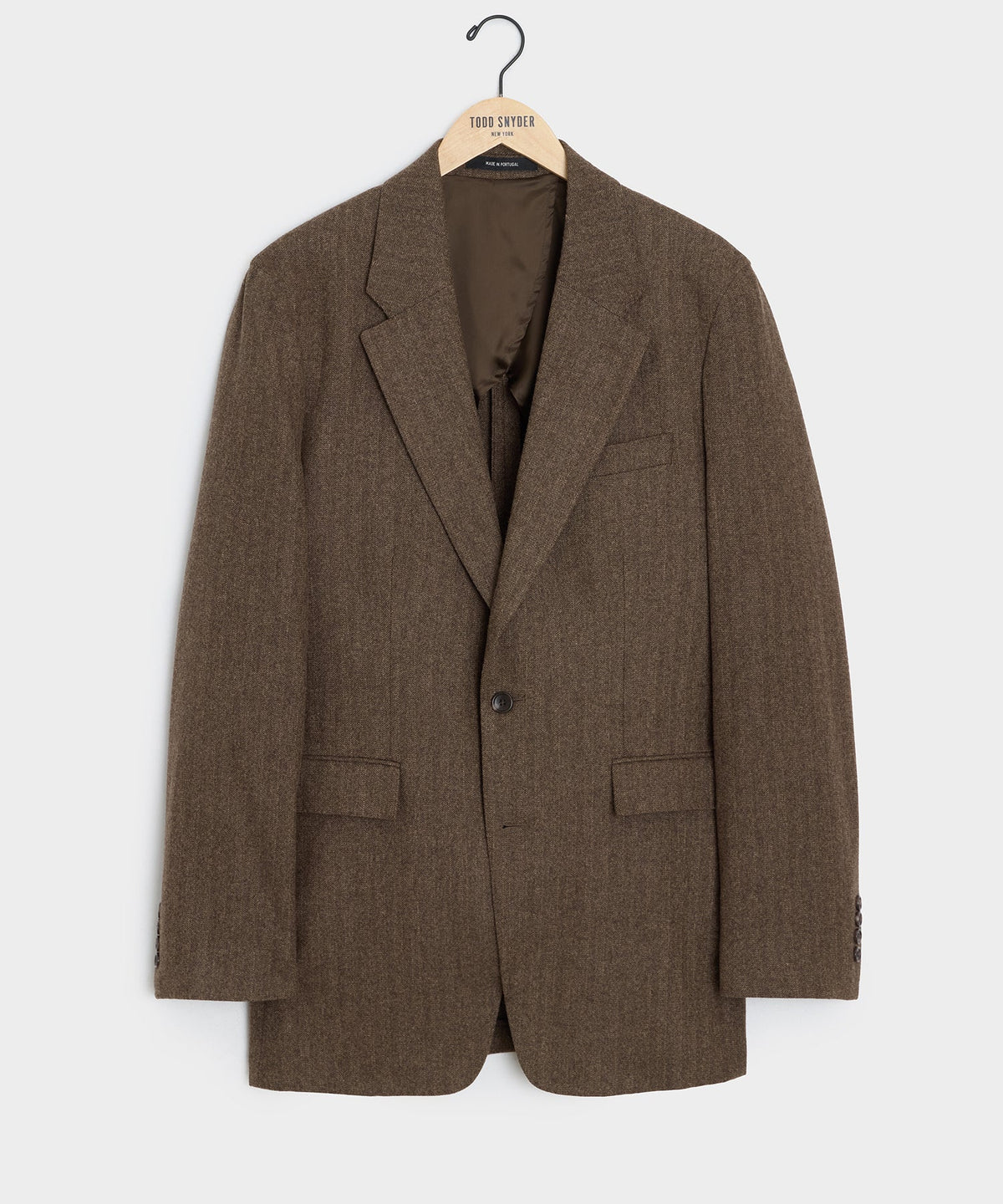 Italian Flannel Herringbone Wythe Jacket - Brown