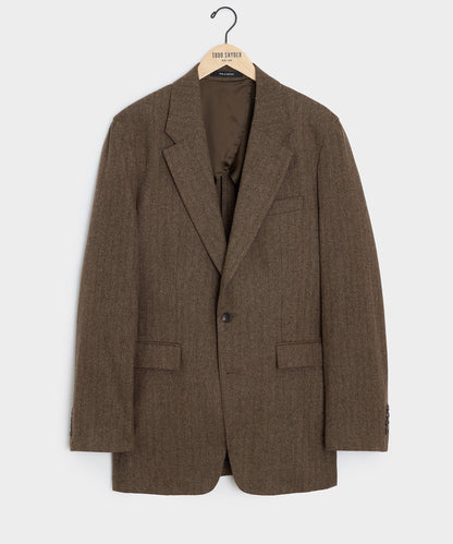 Italian Flannel Herringbone Wythe Jacket - Brown