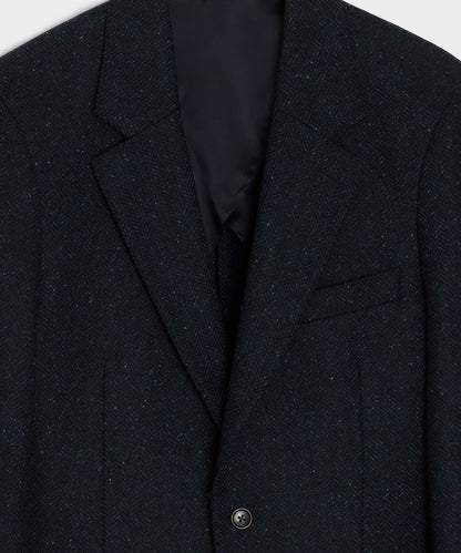 Italian Donegal Herringbone Sutton Jacket - Navy