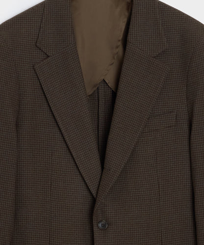 Italian Flannel Houndstooth Madison Jacket - Olive