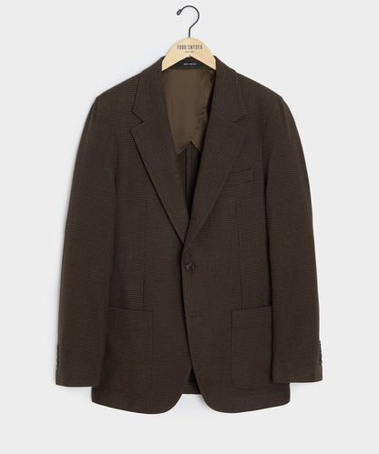Italian Flannel Houndstooth Madison Jacket - Olive