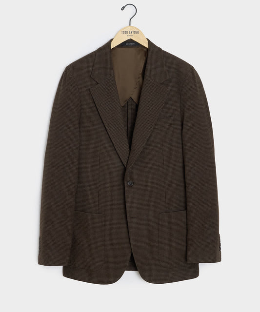 Italian Flannel Houndstooth Madison Jacket - Olive