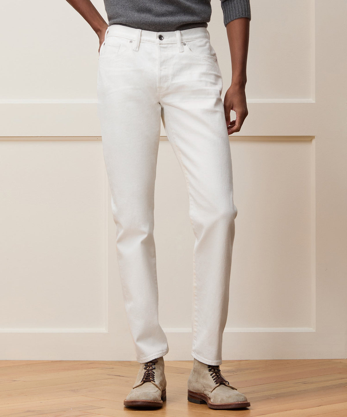 Slim Japanese Selvedge Stretch Jean - White