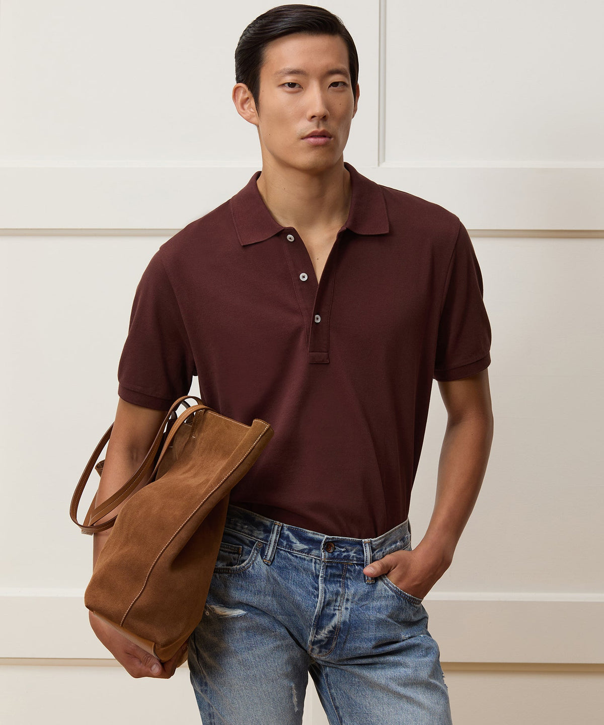 Cotton Pique Polo - Burgundy