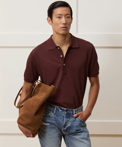 Cotton Pique Polo - Burgundy