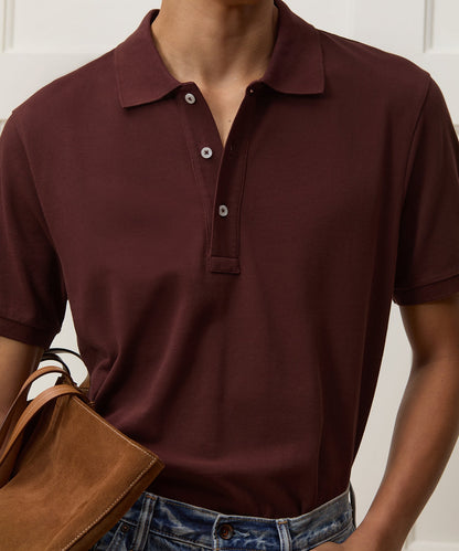 Cotton Pique Polo - Burgundy