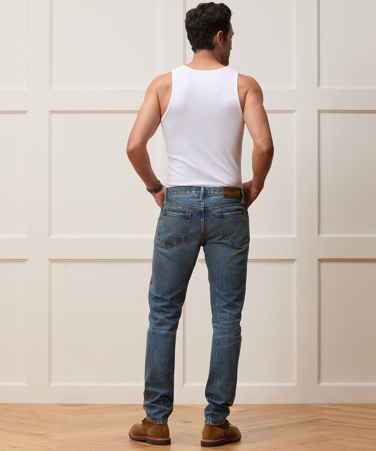 Slim Ribbed Tank - White