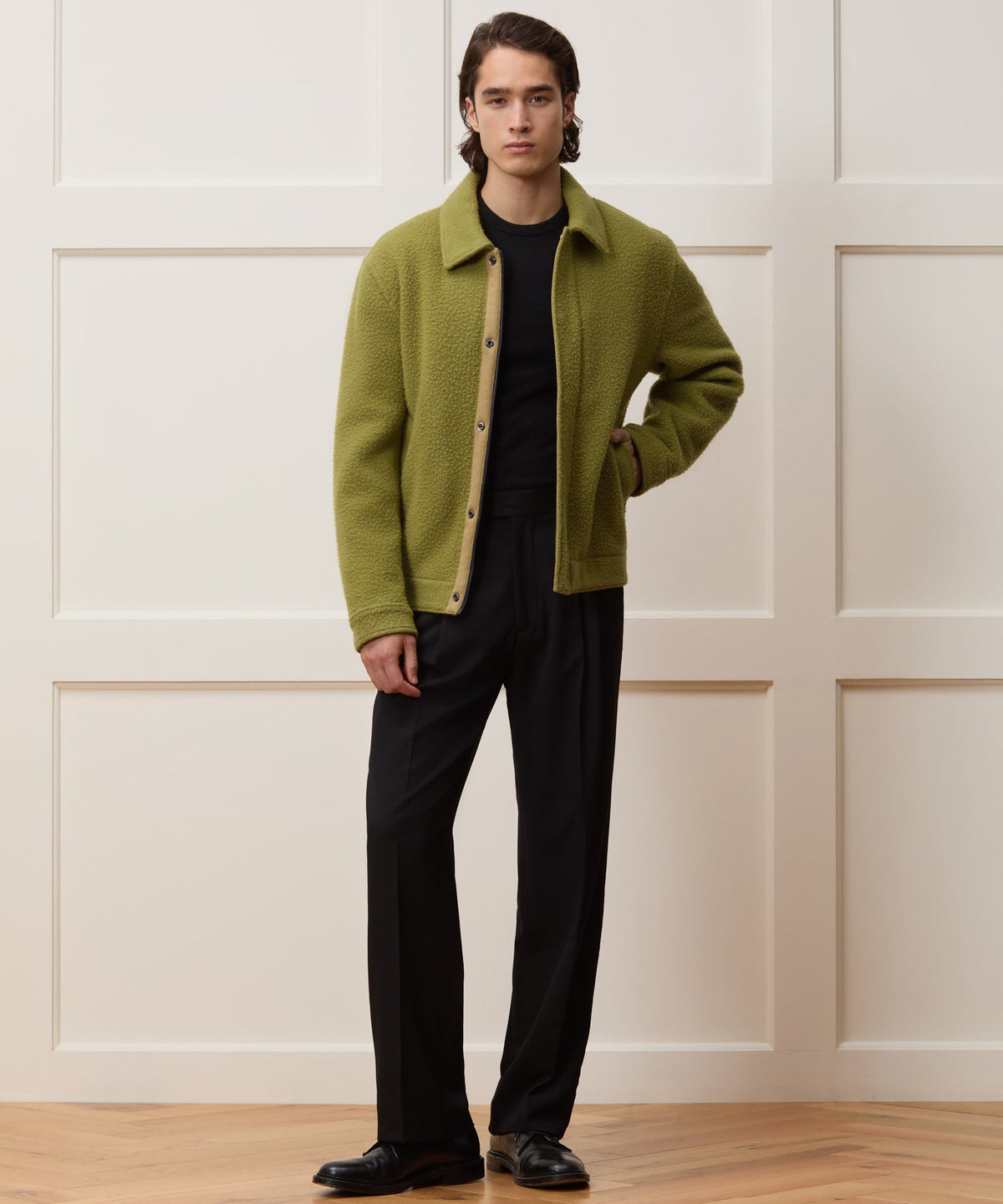 Italian Casentino Aviator Jacket - Citron