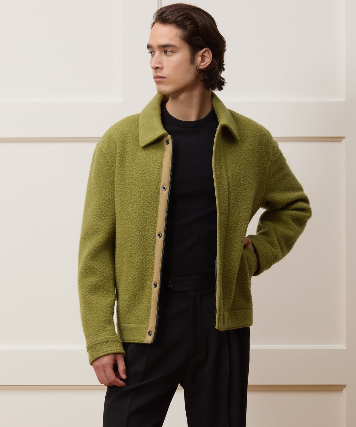 Italian Casentino Aviator Jacket - Citron