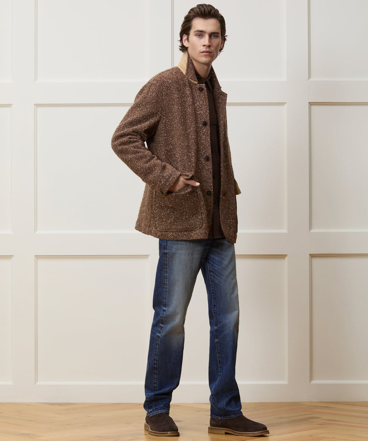 Italian Wool Walking Jacket - Brown