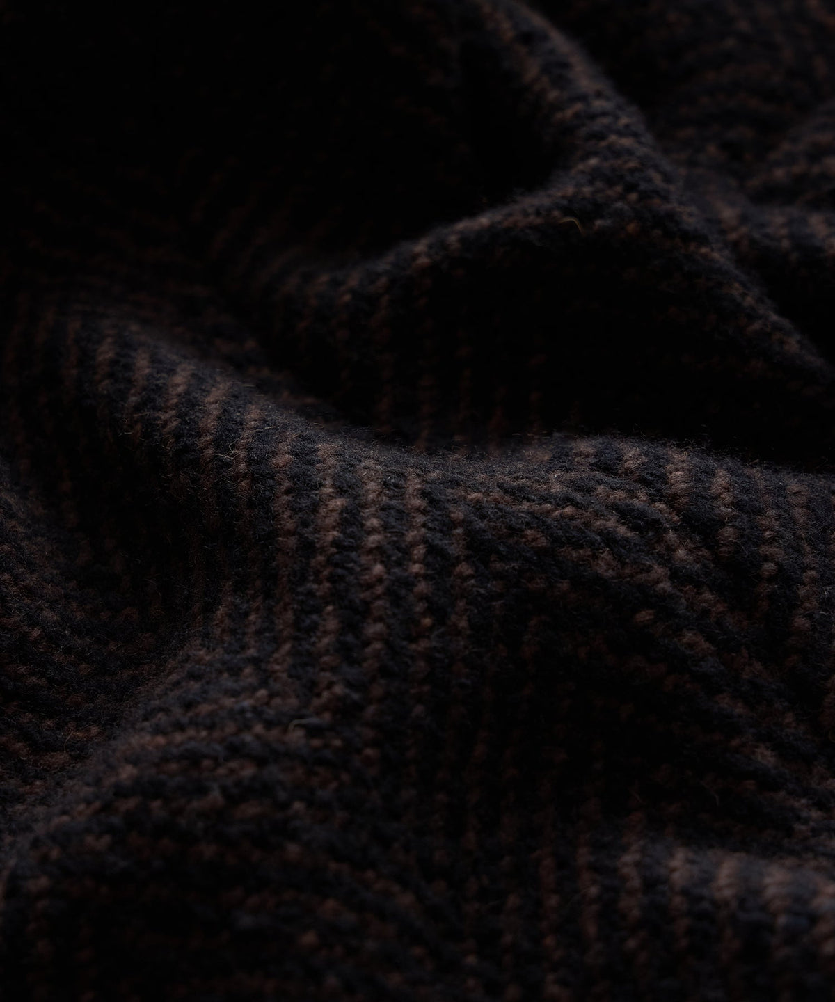 Italian Wool Herringbone Peacoat - Brown