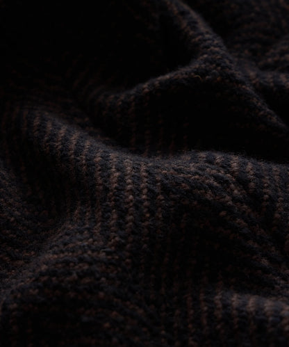 Italian Wool Herringbone Peacoat - Brown